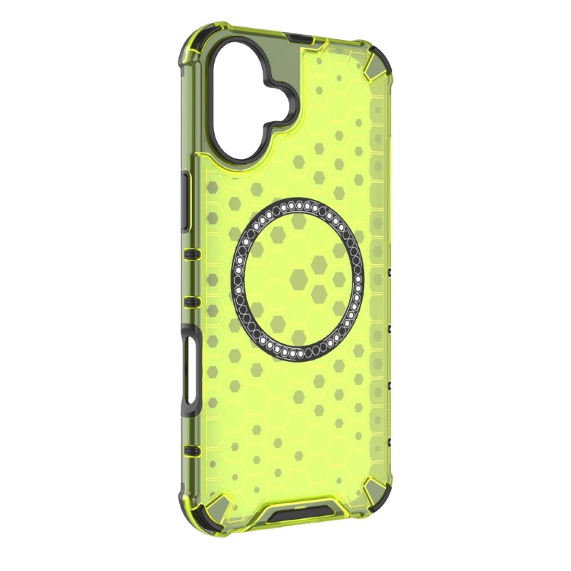 Kryt na iPhone 16 odolný Honeycomb s podporou Magsafe zelený