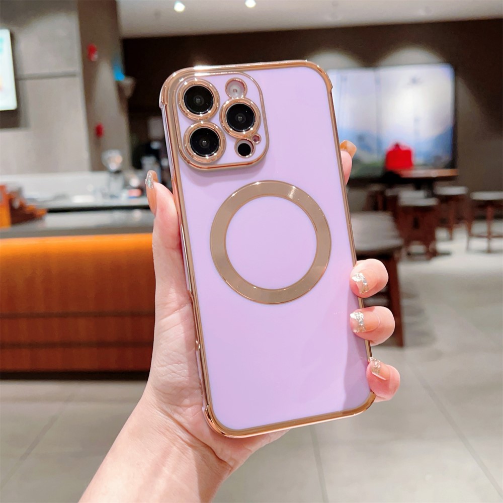 Kryt na iPhone 16 Pro Luxury s podporou MAGSAFE světle fialový