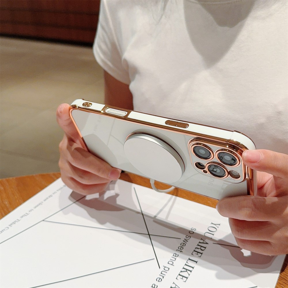 Kryt na iPhone 16 Pro Luxury s podporou MAGSAFE bílý