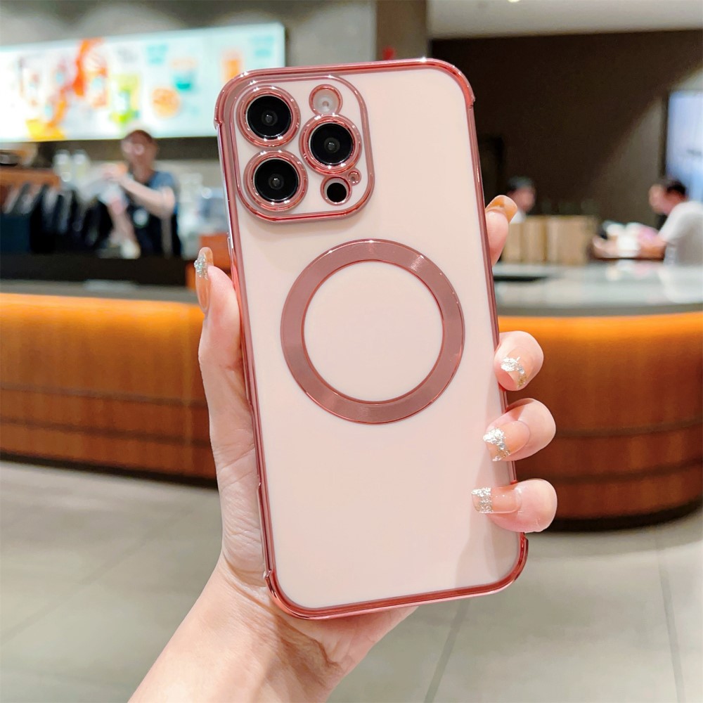 Kryt na iPhone 16 Pro Luxury s podporou MAGSAFE růžový