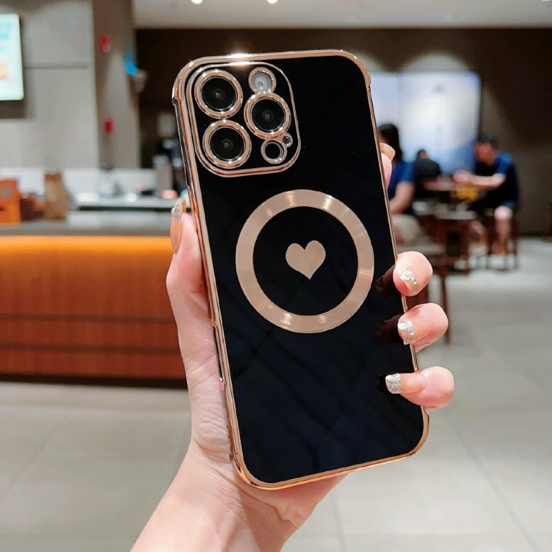 Kryt na iPhone 16 Pro Max Srdíčko s podporou MagSafe černý