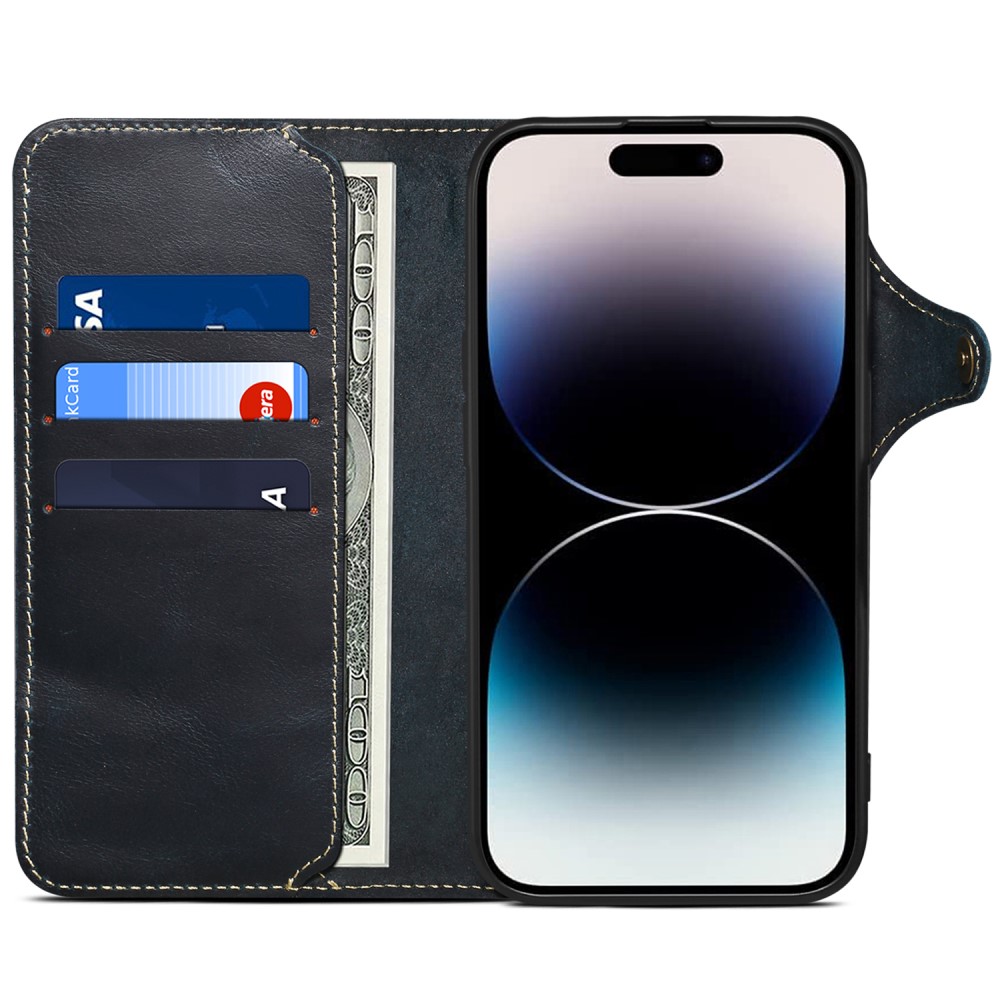 Pouzdro na iPhone 16 Pro Max Denior Kožené modré