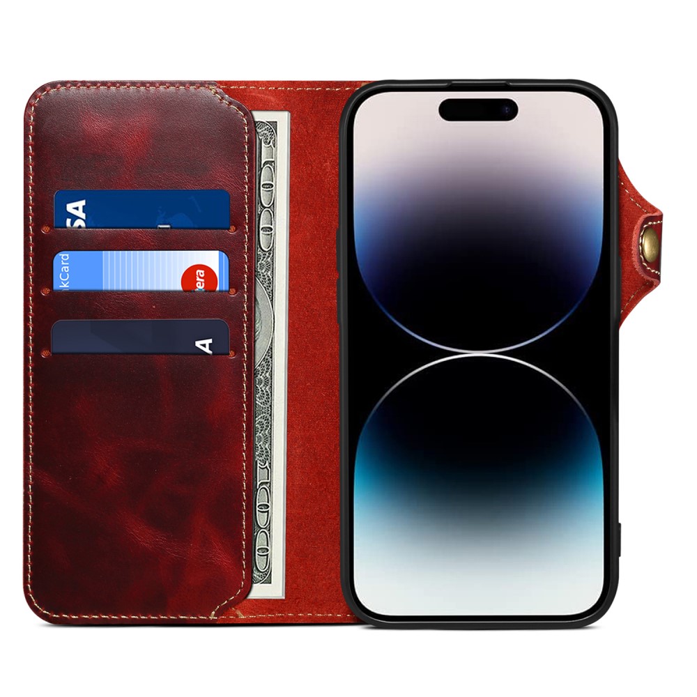 Pouzdro na iPhone 16 Pro Max Denior Kožené červené