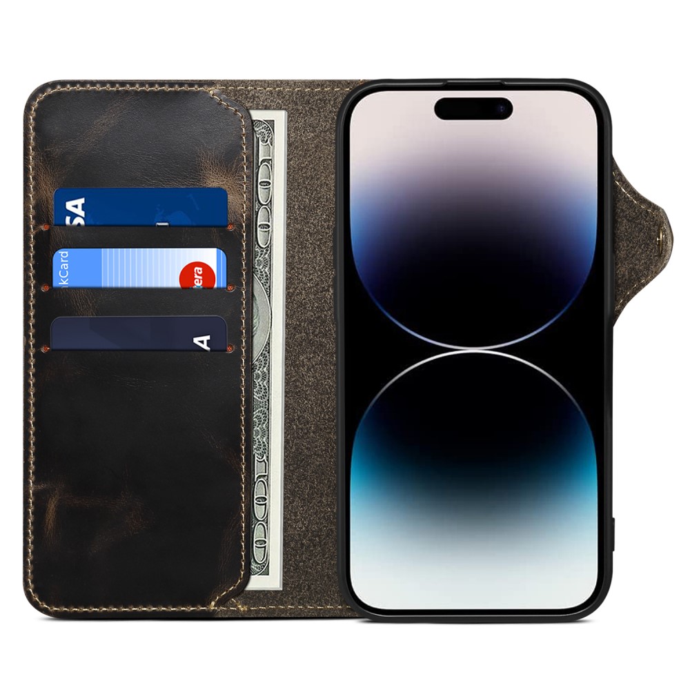Pouzdro na iPhone 16 Pro Max Denior Kožené černé