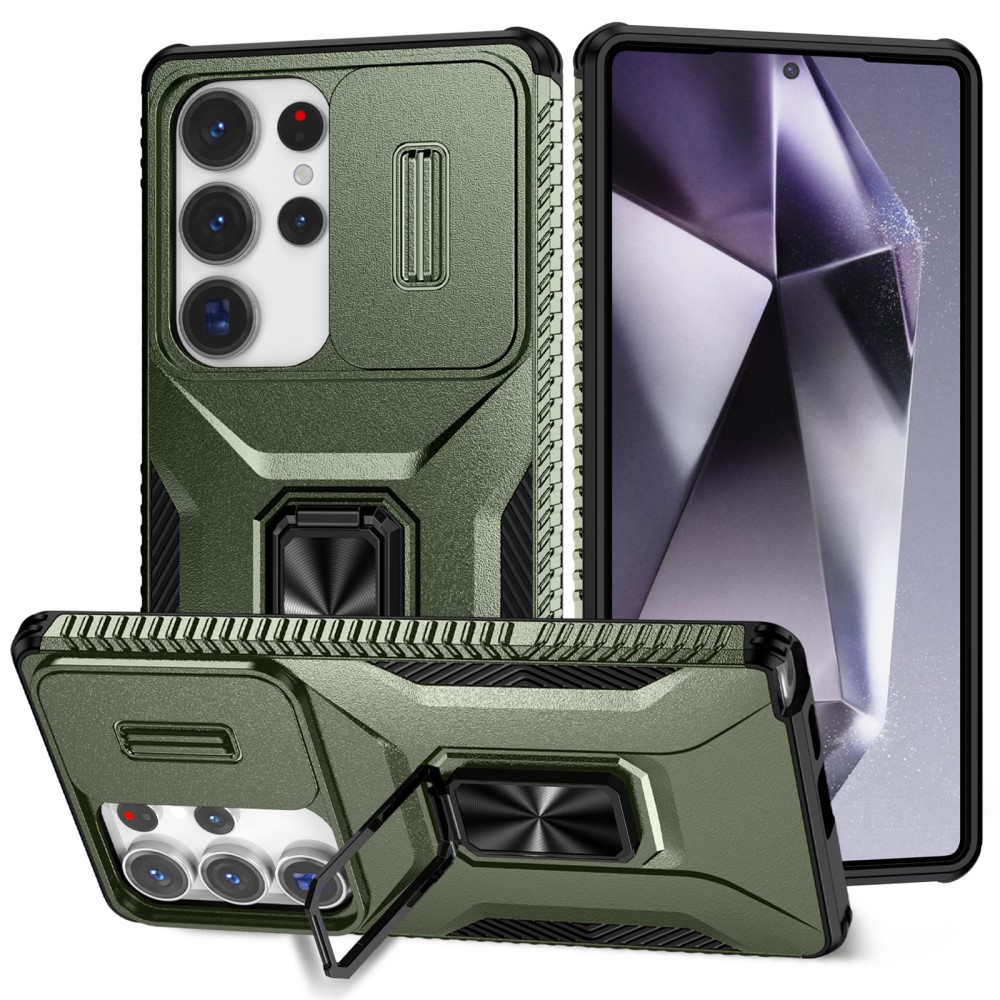 Kryt na Samsung Galaxy S25 Ultra odolný s krytkou na fotoaparát zelený