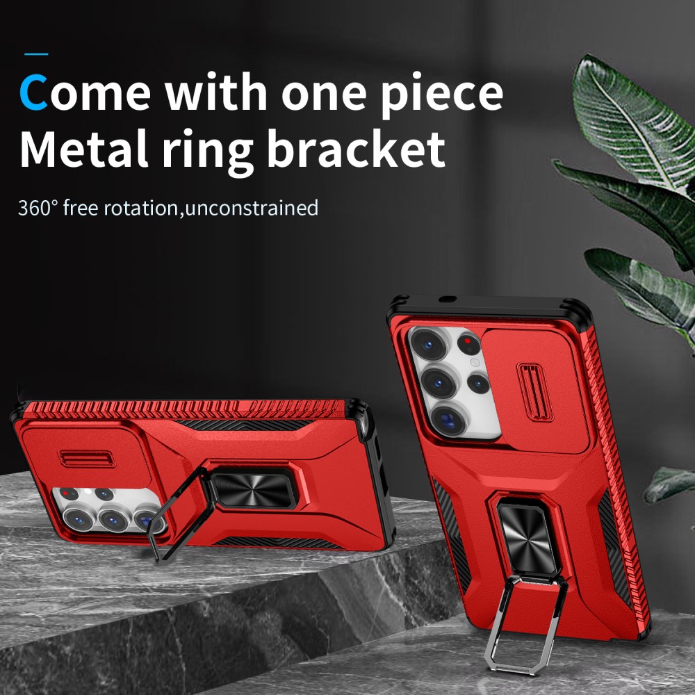 Kryt na Samsung Galaxy S25 Ultra odolný s krytkou na fotoaparát červený