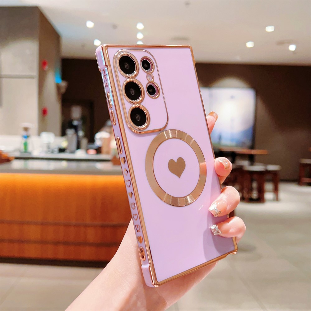 Kryt na Samsung Galaxy S24 Ultra Srdíčko s podporou MagSafe světle fialový