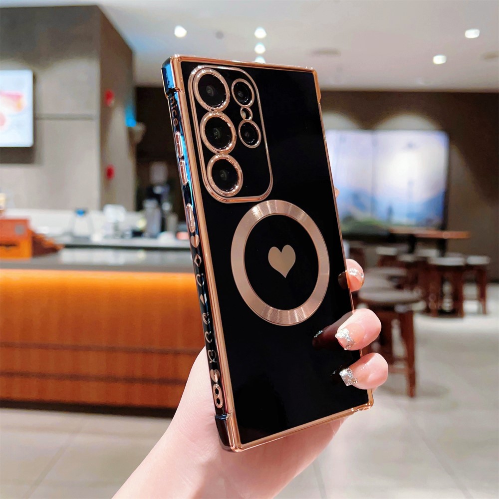 Kryt na Samsung Galaxy S24 Ultra Srdíčko s podporou MagSafe černý