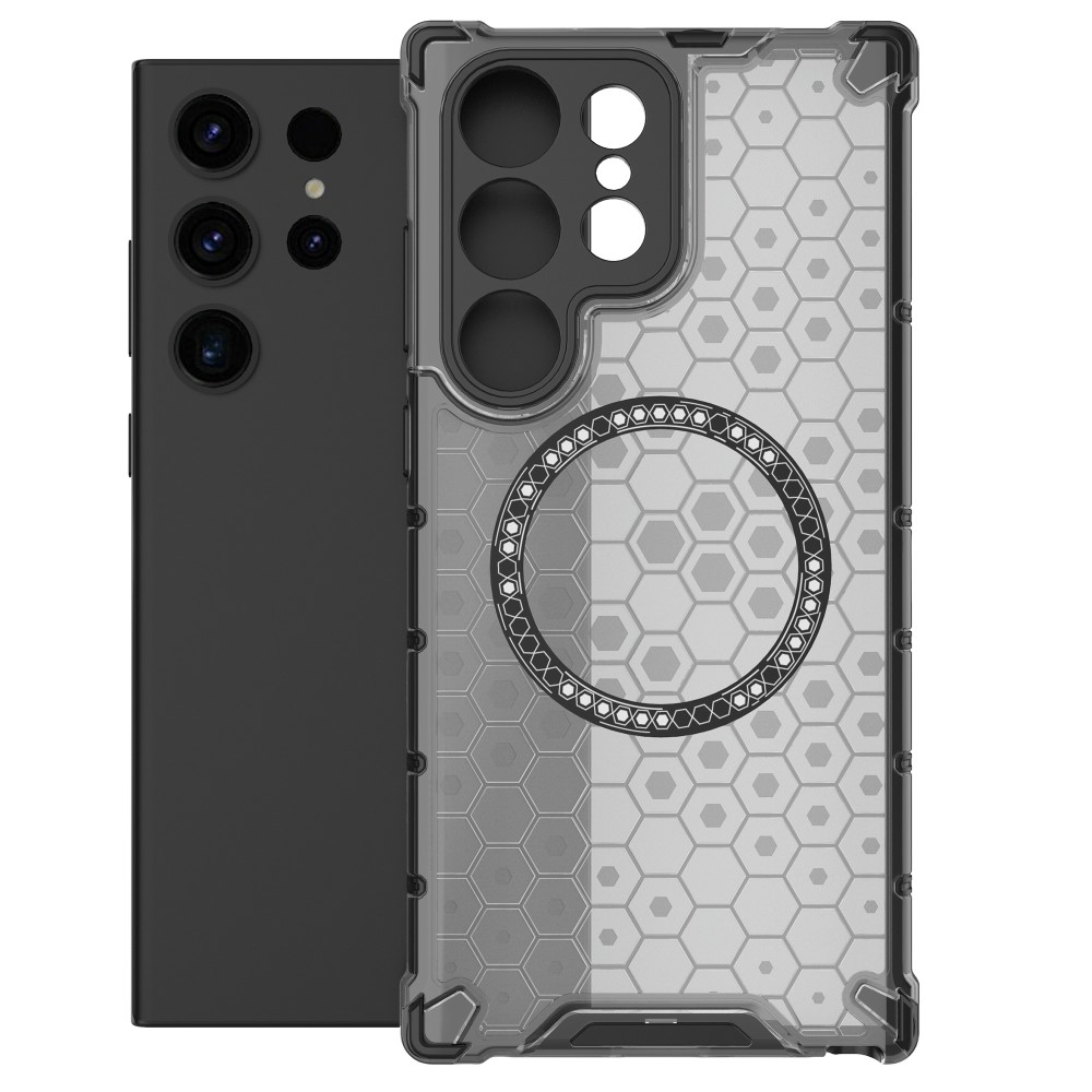 Kryt na Samsung Galaxy S23 Ultra odolný Honeycomb s podporou Magsafe šedý