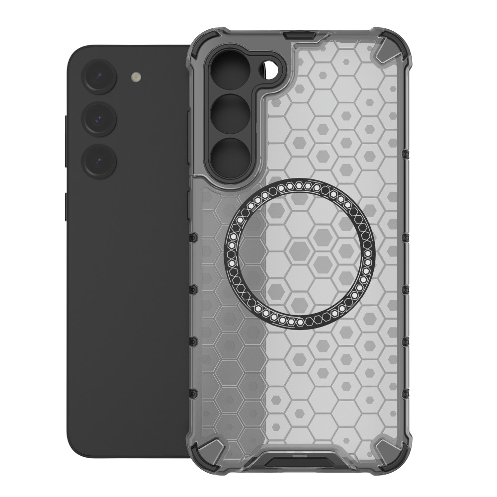 Kryt na Samsung Galaxy S23 odolný Honeycomb s podporou Magsafe šedý