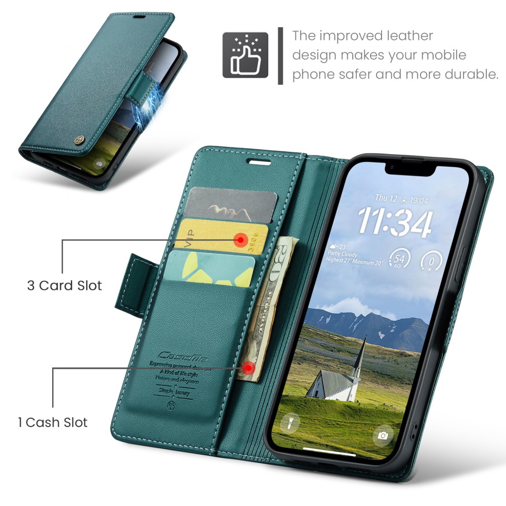 Pouzdro na iPhone 16E CASEME Smooth zelené