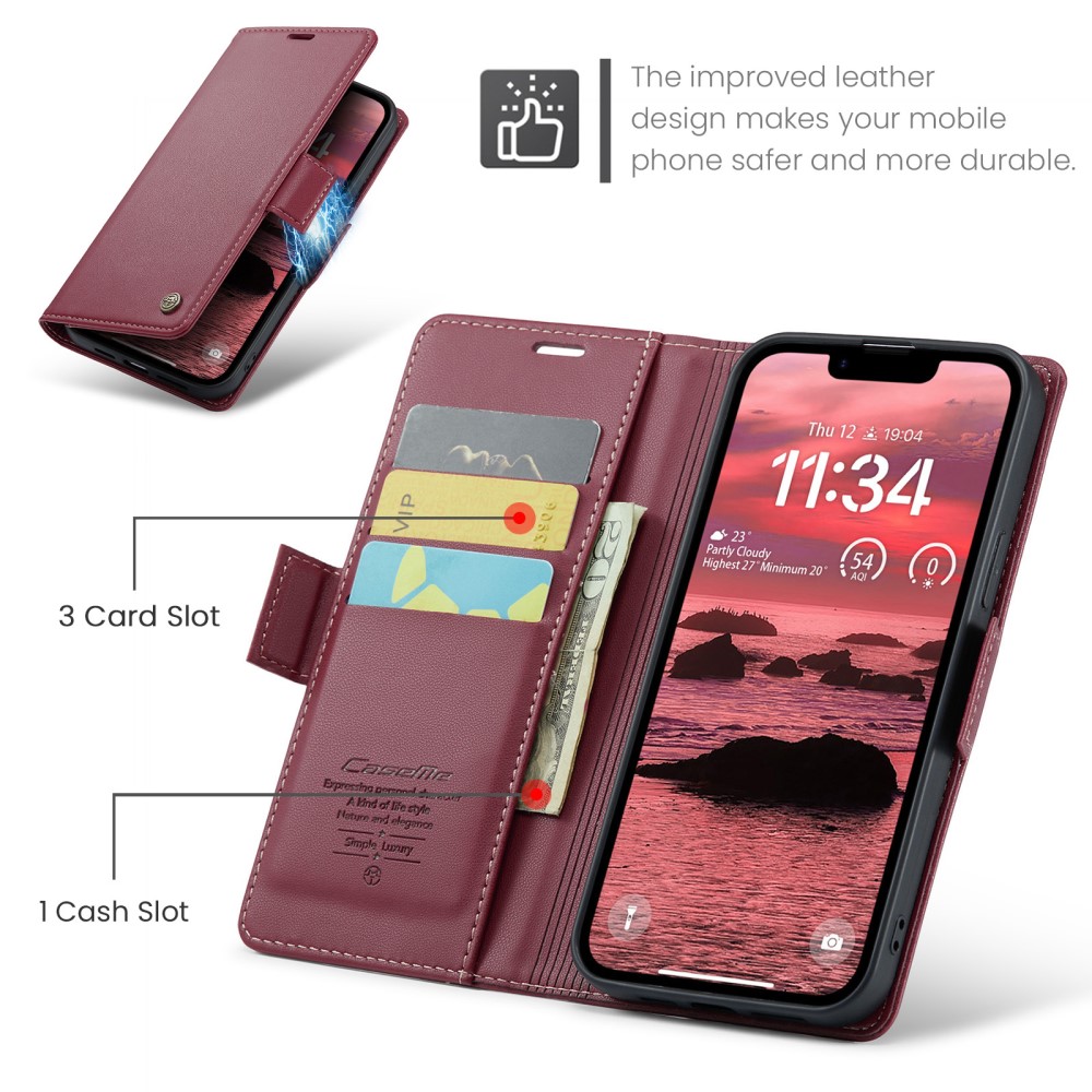 Pouzdro na iPhone 16E CASEME Smooth červené