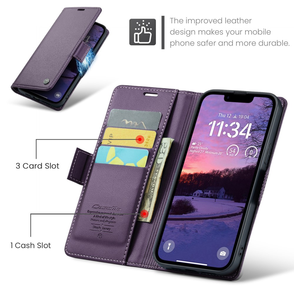 Pouzdro na iPhone 16E CASEME Smooth fialové
