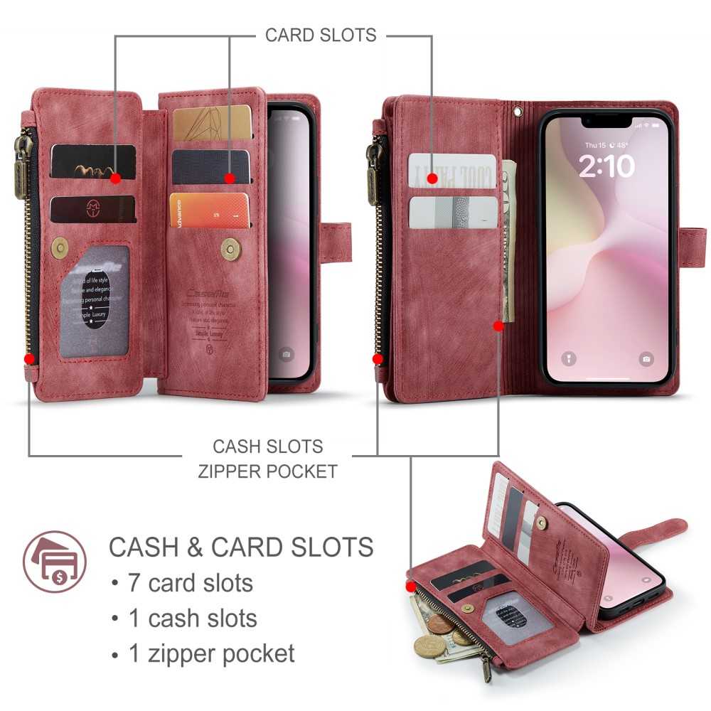Pouzdro pro iPhone 16E CASEME Luxury Double Layer červené