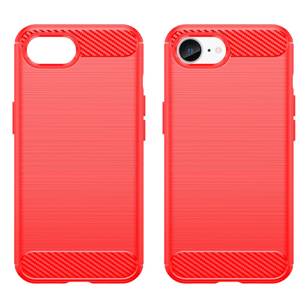 Kryt na iPhone 16E gumový Carbon červený