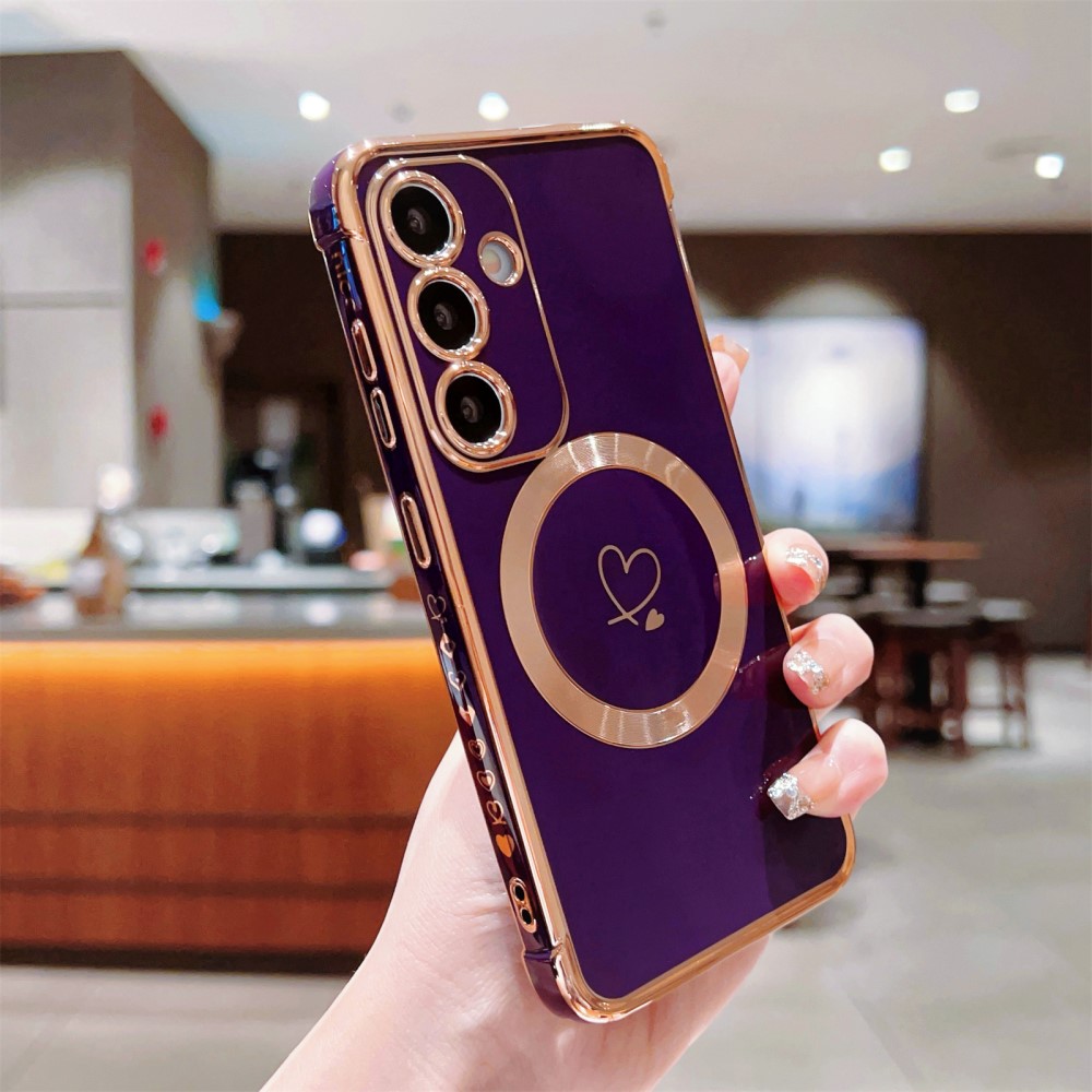 Kryt na Samsung Galaxy S24 FE Srdíčko s podporou MagSafe fialový