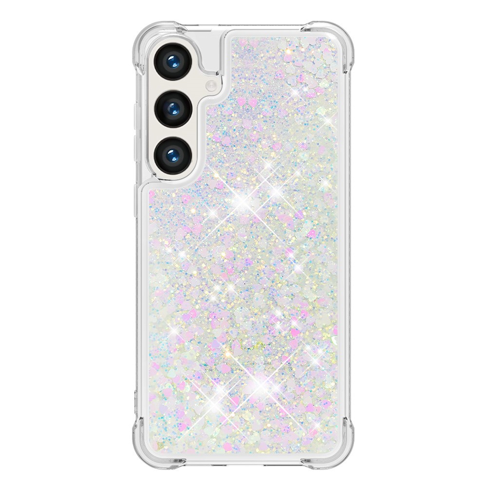 Kryt na Samsung Galaxy S24 FE Srdíčko třpytivý světle stříbrný