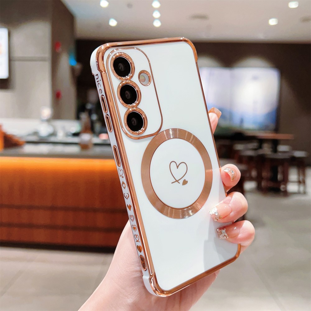 Kryt na Samsung Galaxy S23 FE Srdíčko s podporou MagSafe bílý