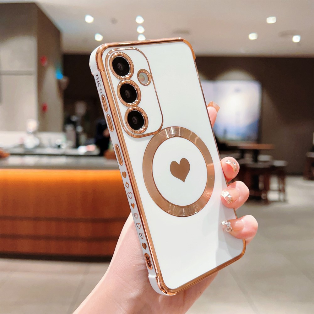 Kryt na Samsung Galaxy S25+ Srdíčko s podporou MagSafe bílý