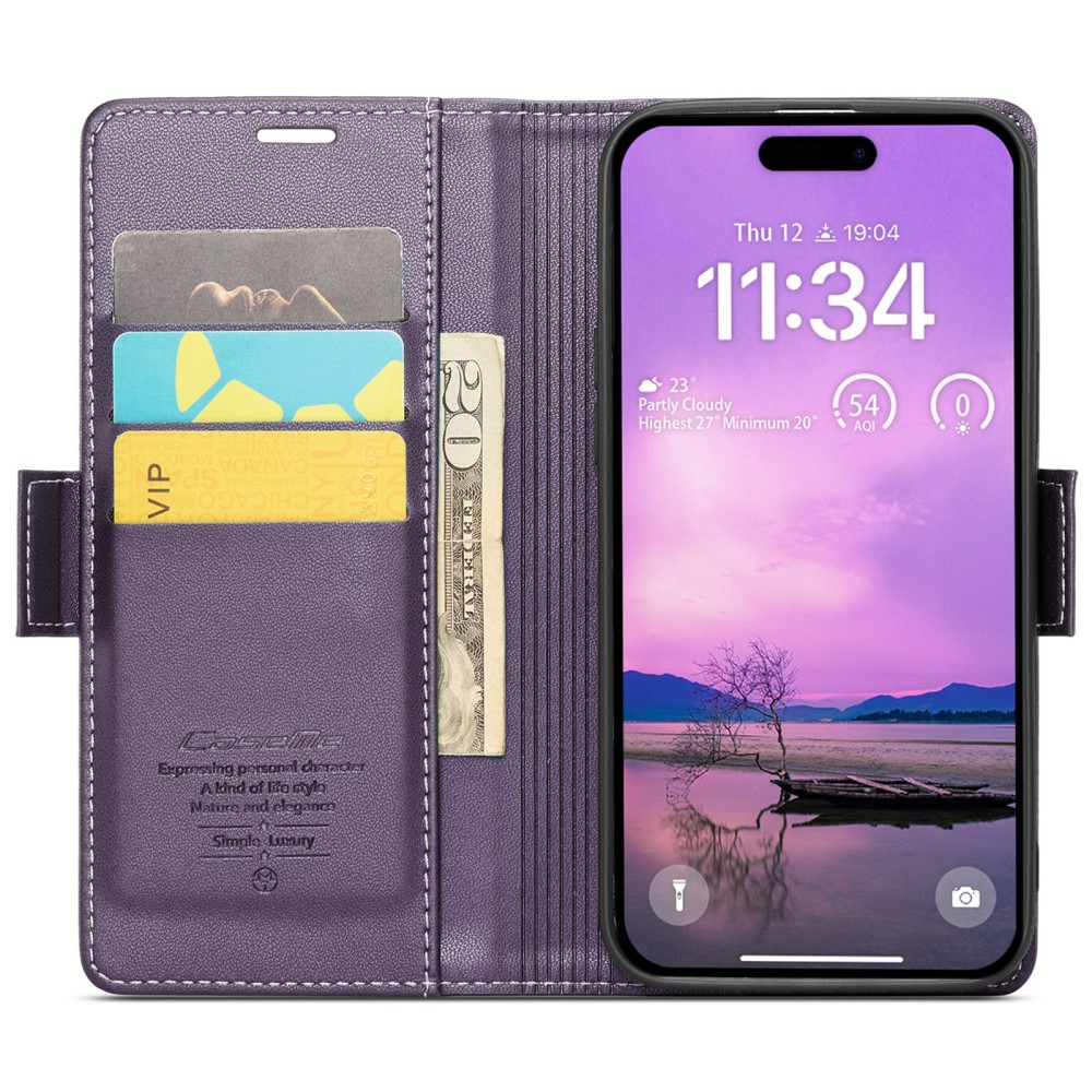 Pouzdro na iPhone 16 Plus CASEME smooth fialové
