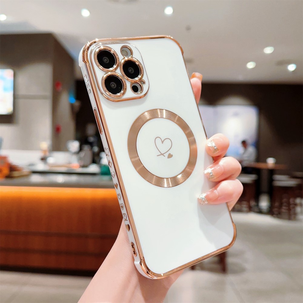 Kryt na iPhone 14 Pro Max Srdíčko s podporou MagSafe bílý