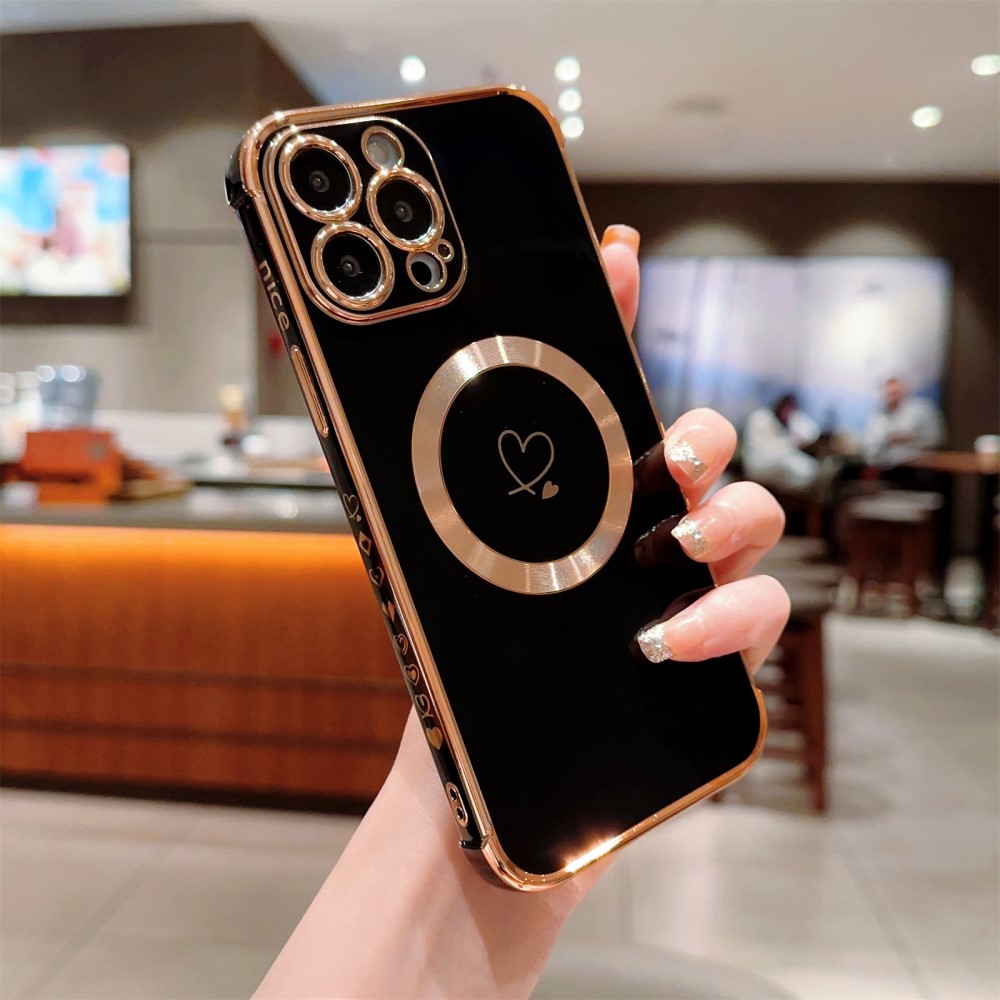 Kryt na iPhone 14 Pro Max Srdíčko s podporou MagSafe černý