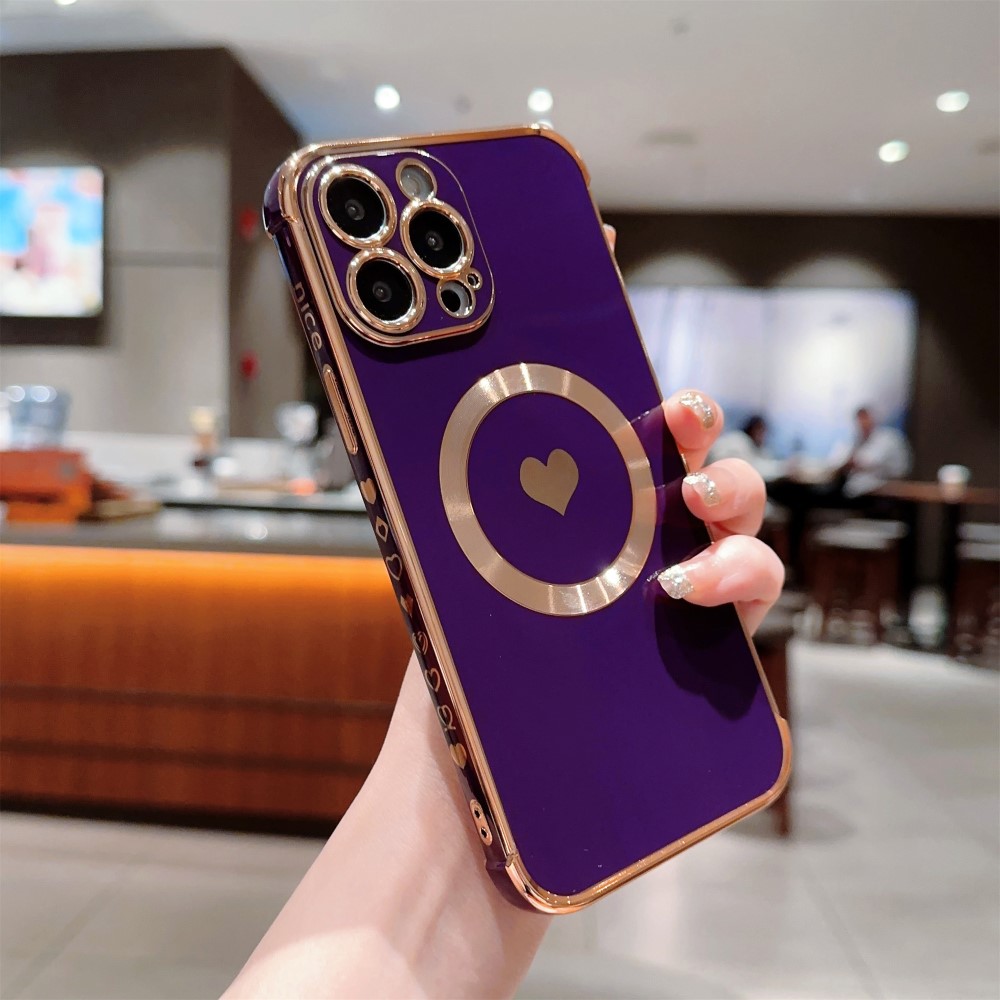 Kryt na iPhone 15 Pro Max Srdíčko s podporou MagSafe fialový