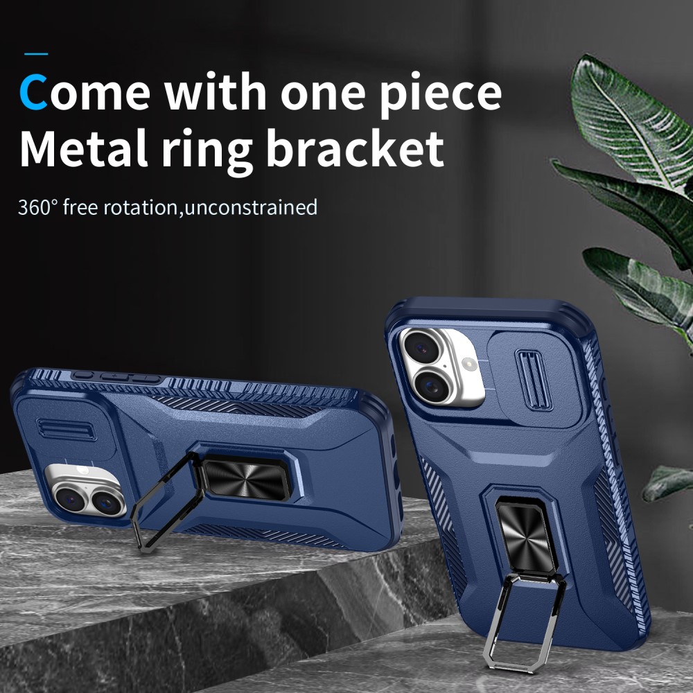 Kryt na iPhone 16 Plus odolný s krytkou na fotoaparát tmavě modrý