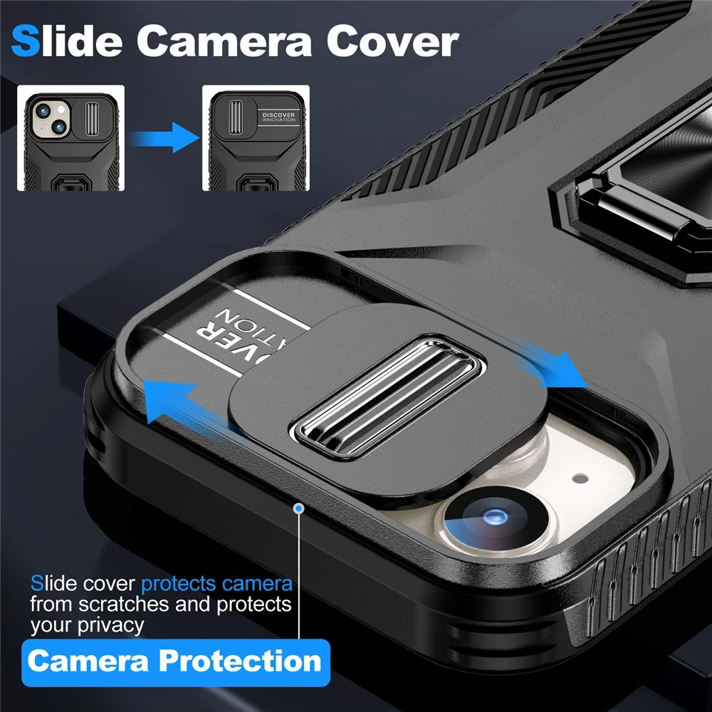 Kryt na iPhone 15 Plus odolný s krytkou na fotoaparát černý