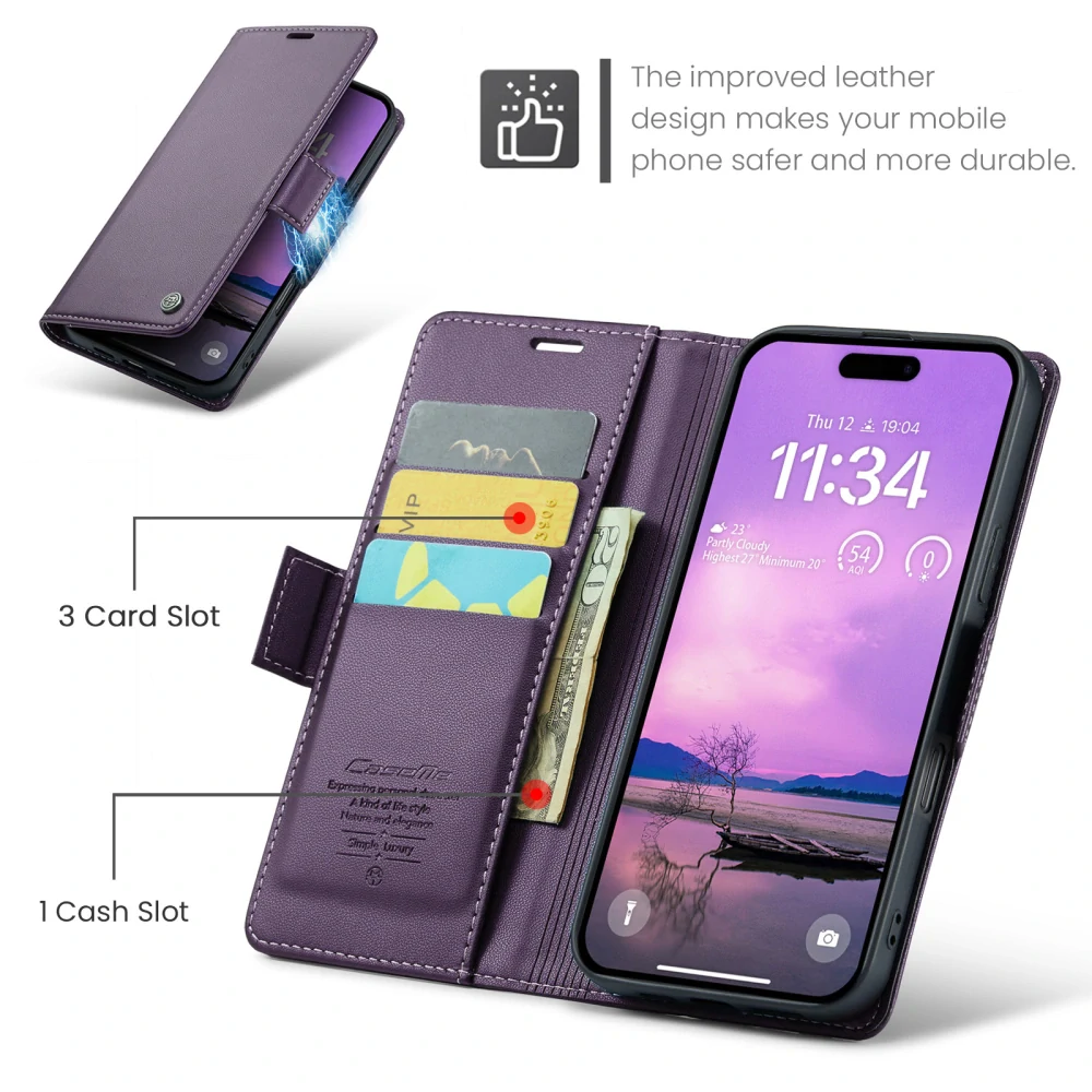 Pouzdro na iPhone 17 CASEME Smooth fialové