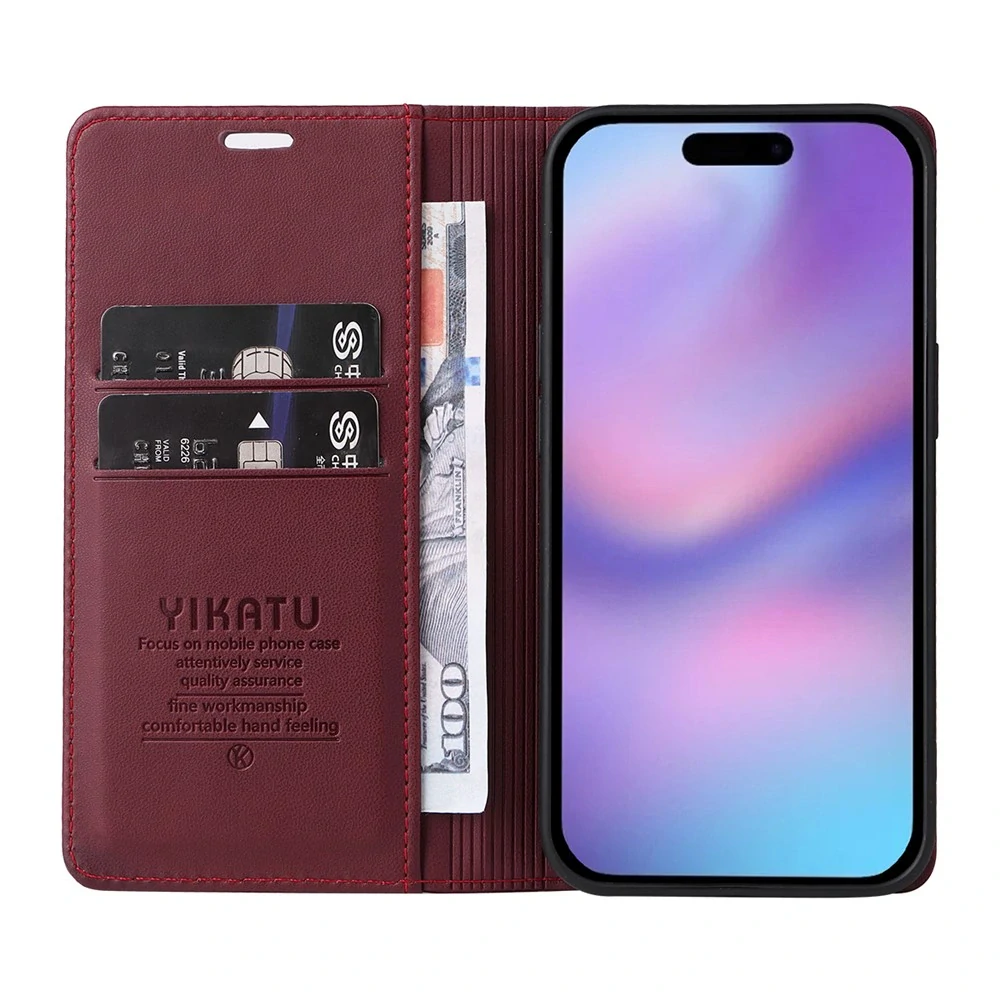 Pouzdro na iPhone 17 Yikatu vínové