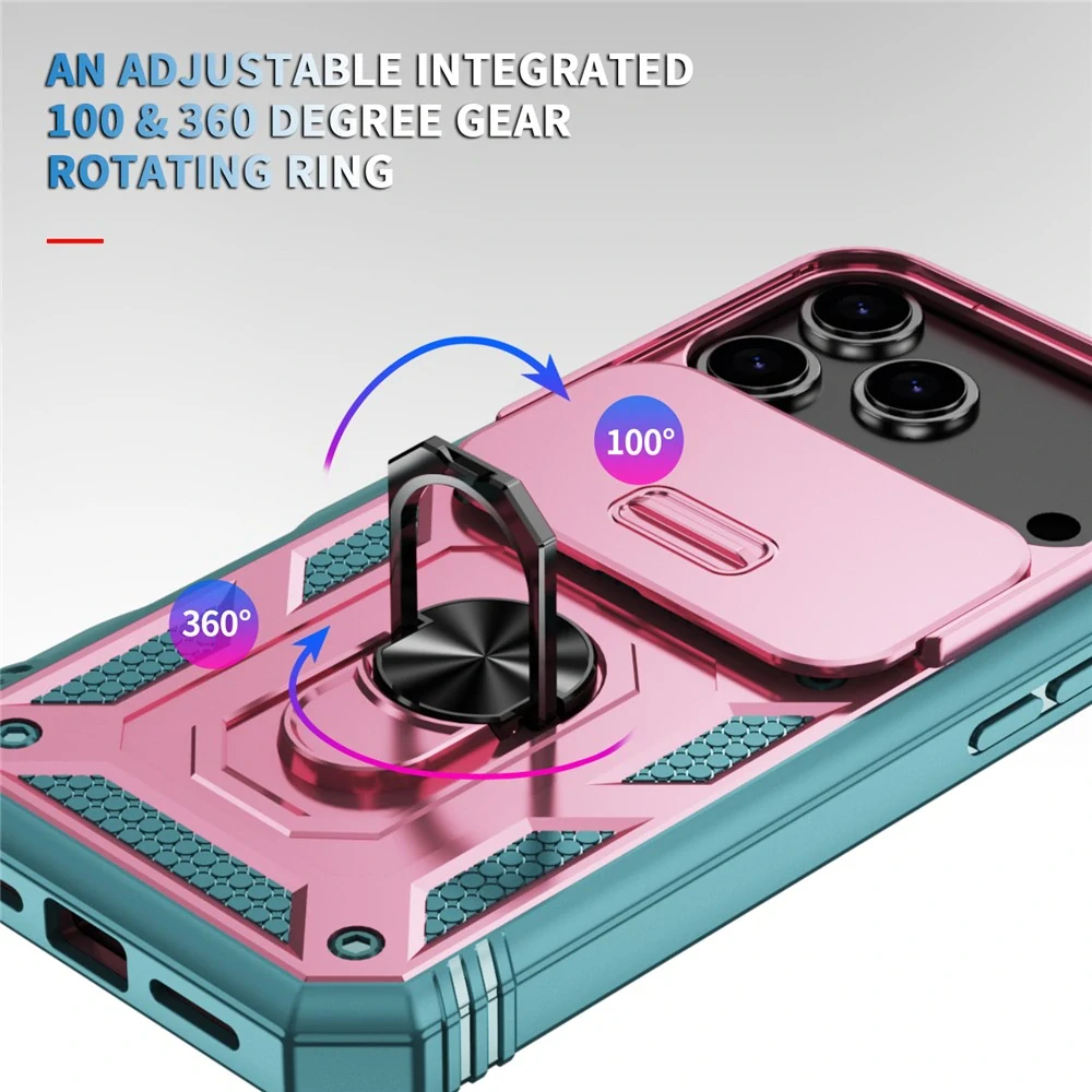 Kryt na iPhone 17 Pro Max odolný s krytkou na fotoaparát růžový