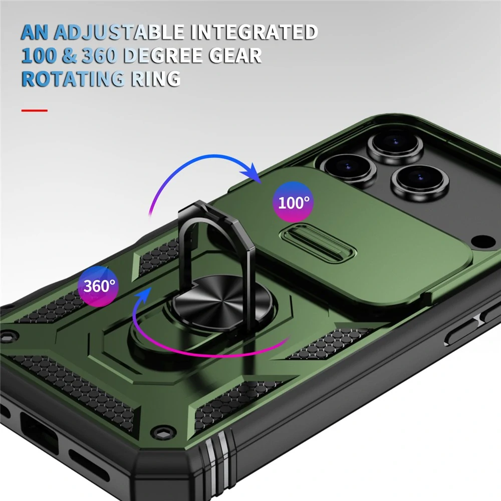 Kryt na iPhone 17 Pro Max odolný s krytkou na fotoaparát zelený