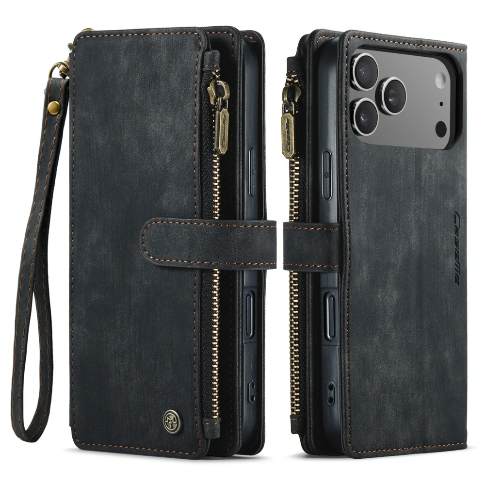 Pouzdro pro iPhone 17 Pro Max CASEME Luxury Double Layer černé