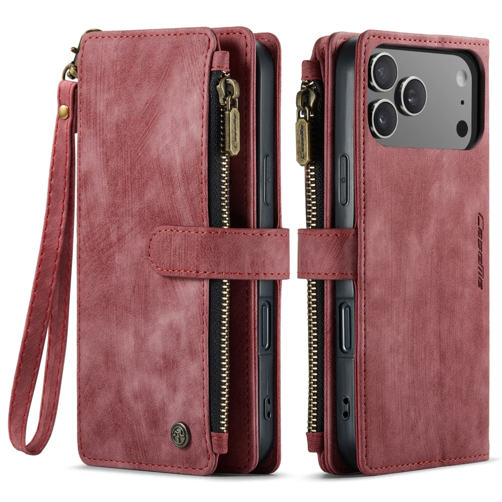 Pouzdro pro iPhone 17 Pro Max CASEME Luxury Double Layer červené