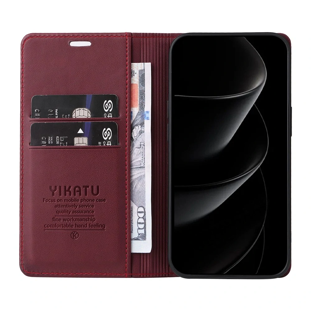 Pouzdro na iPhone 17 Pro Max Yikatu vínové