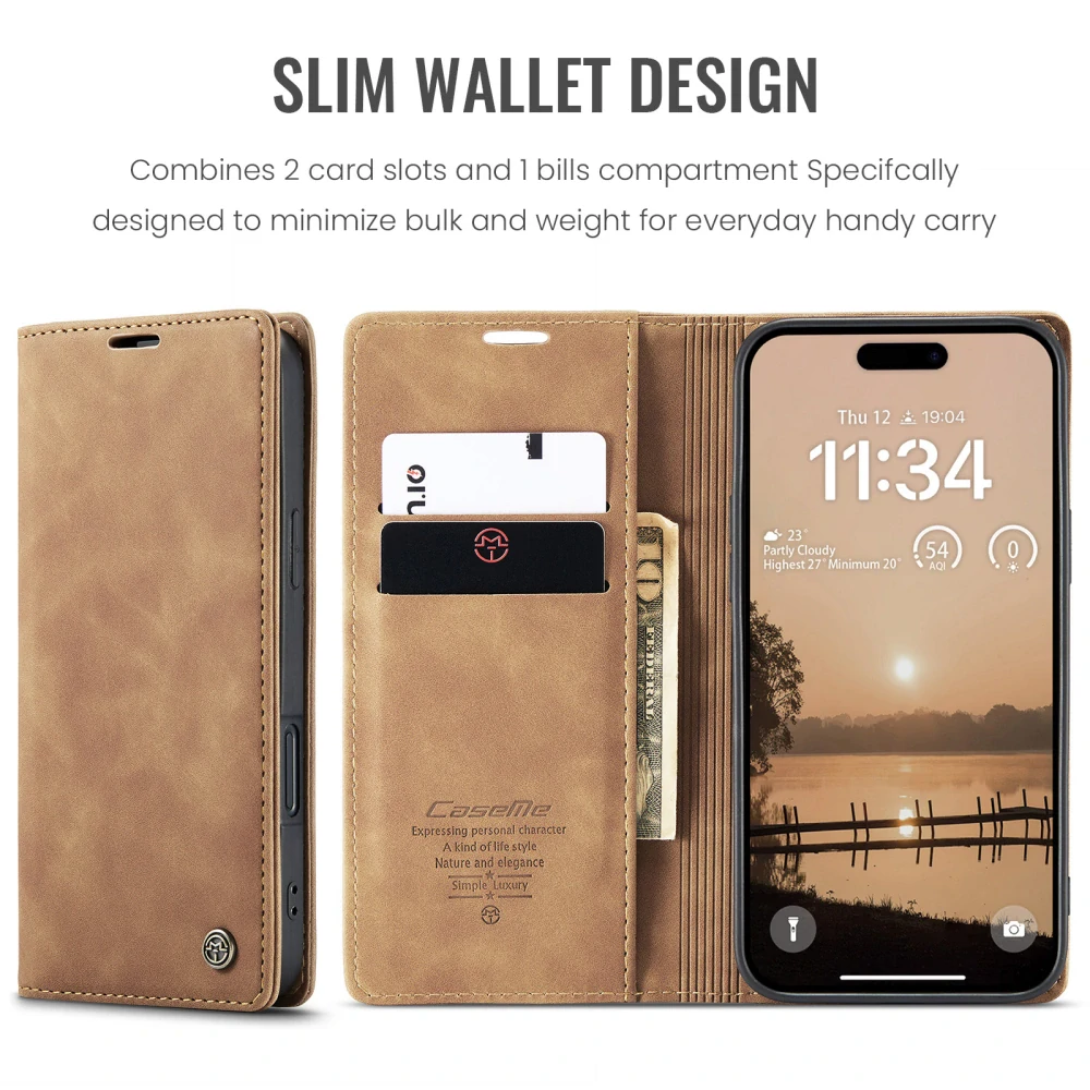 Pouzdro CASEME pro iPhone 17 Pro Max světle hnědé