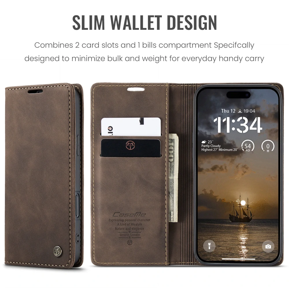 Pouzdro CASEME pro iPhone 17 Pro Max hnědé