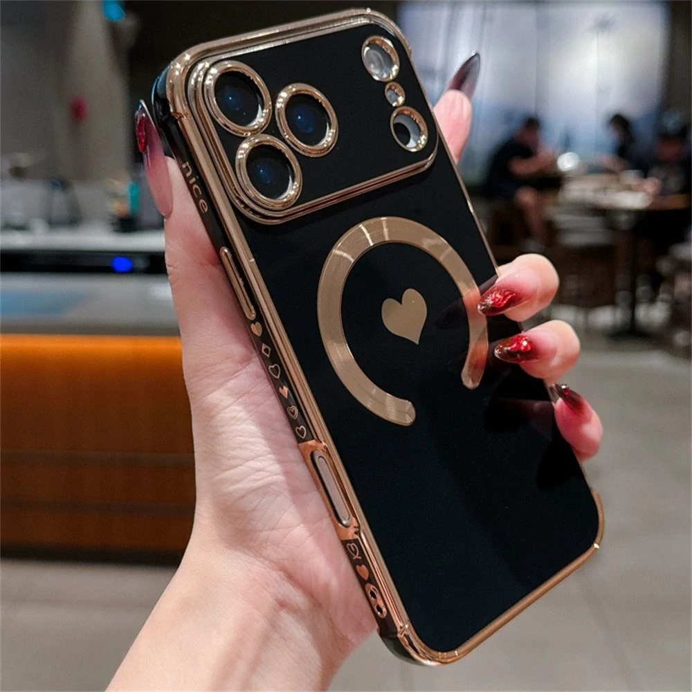 Kryt na iPhone 17 Pro Max Srdíčko s podporou MagSafe černý