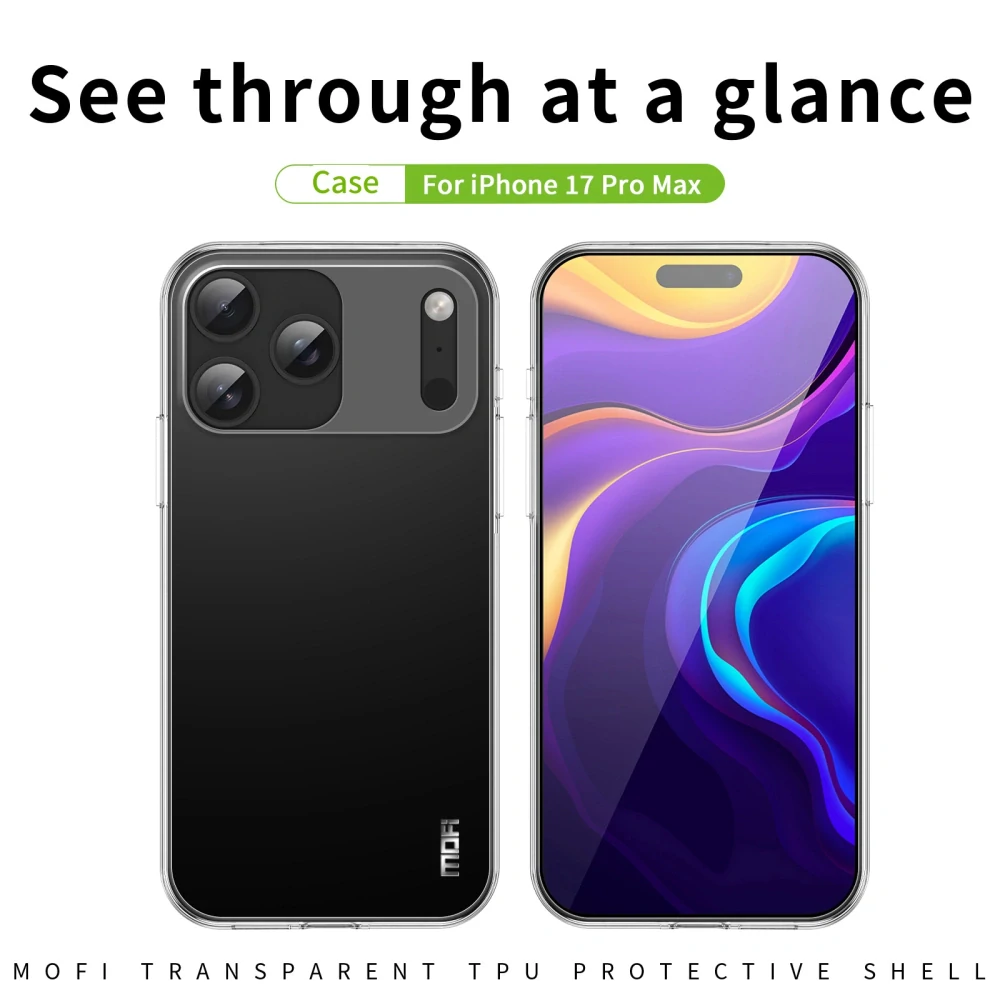 Kryt na iPhone 17 Pro Max Gumový Mofi čirý