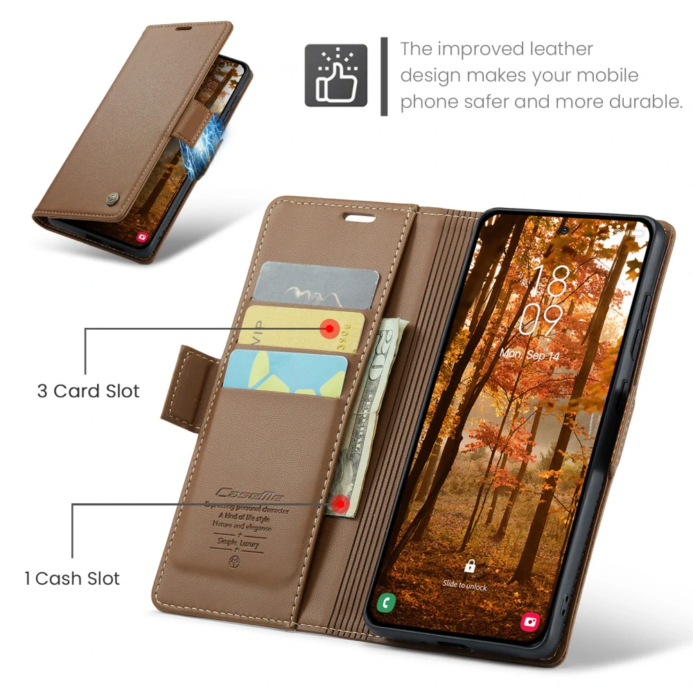 Pouzdro na Samsung Galaxy S26 CASEME smooth hnědé