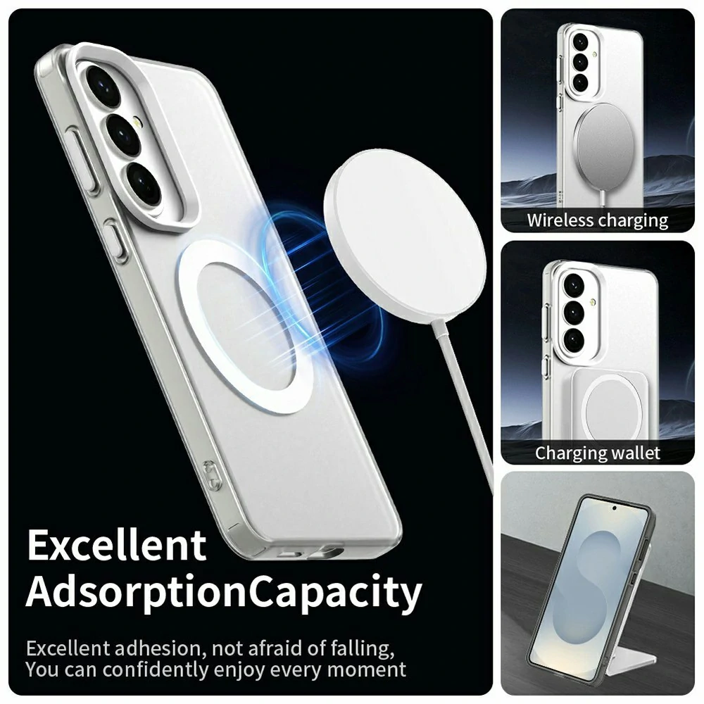 Kryt na Samsung Galaxy S26 gumový Magnetic (podpora MagSafe) bílý