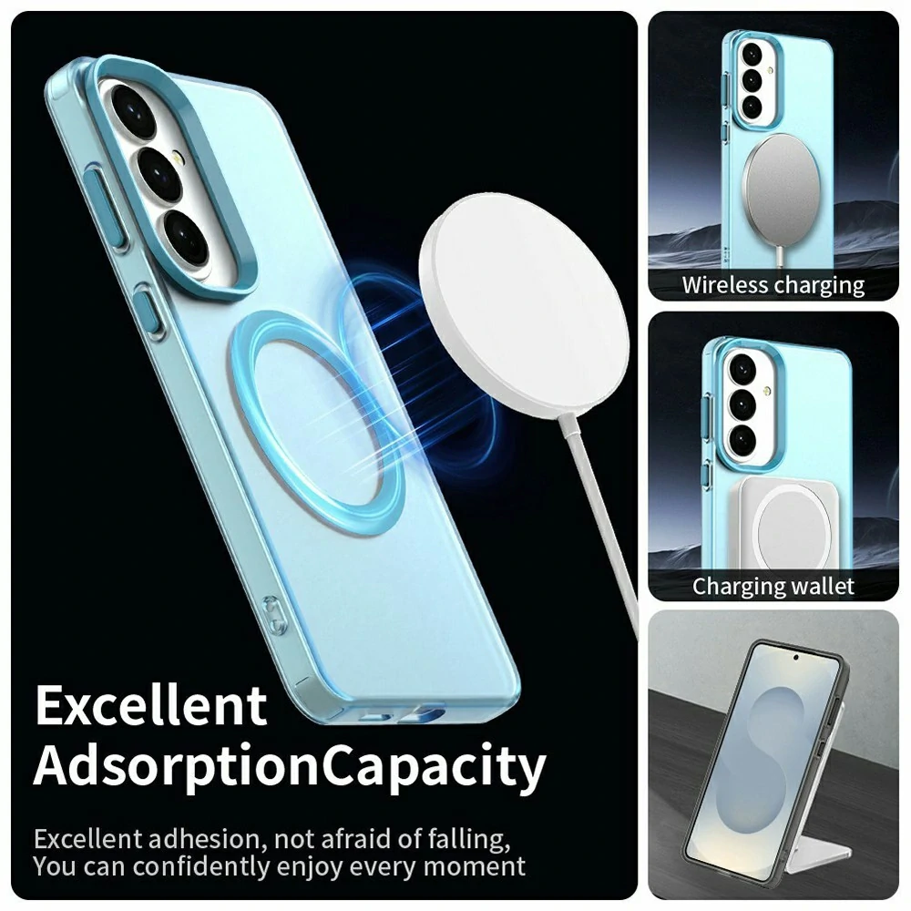 Kryt na Samsung Galaxy S26 gumový Magnetic (podpora MagSafe) modrý