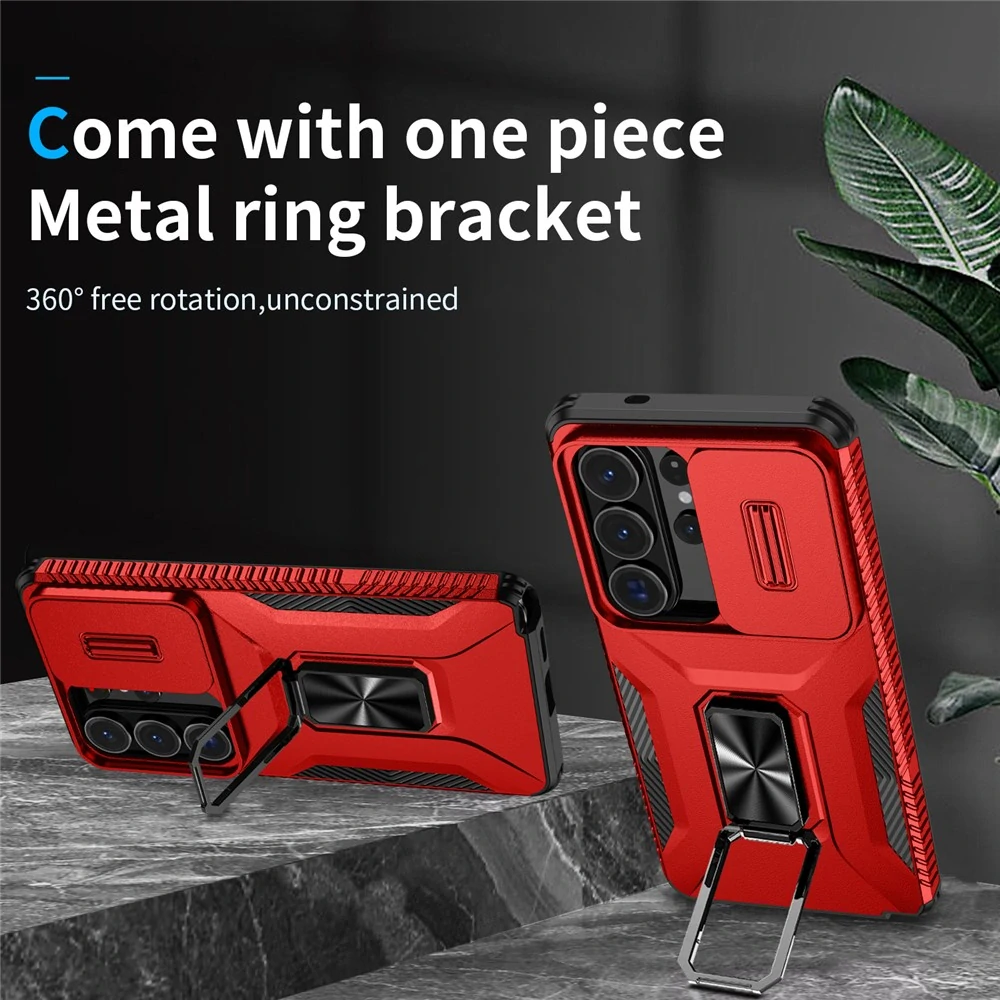 Kryt na Samsung Galaxy S26 Ultra odolný s krytkou na fotoaparát červený