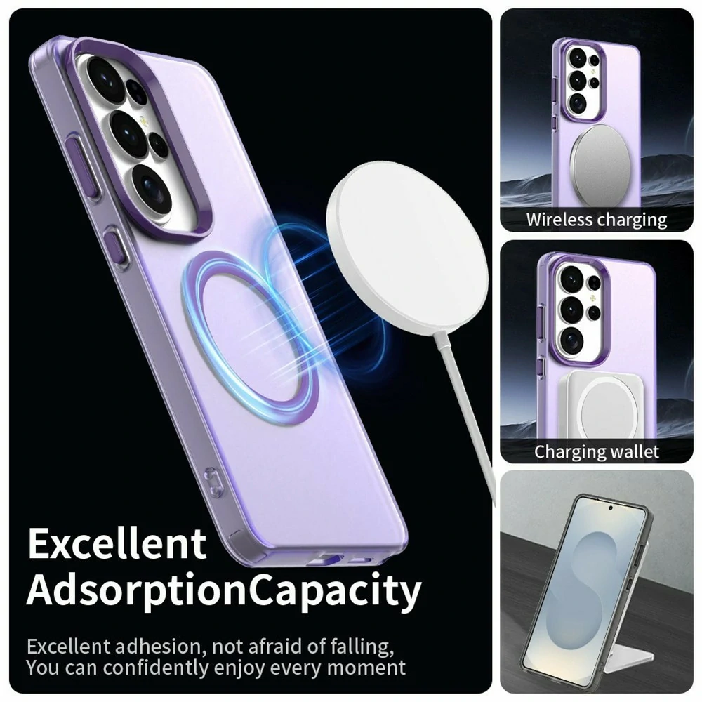 Kryt na Samsung Galaxy S26 Ultra gumový Magnetic (podpora MagSafe) fialový