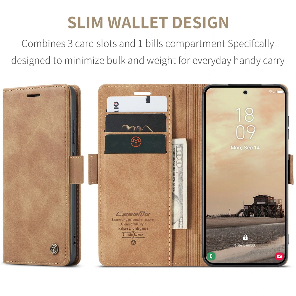 Pouzdro na Samsung Galaxy S26 Ultra CASEME světle hnědé