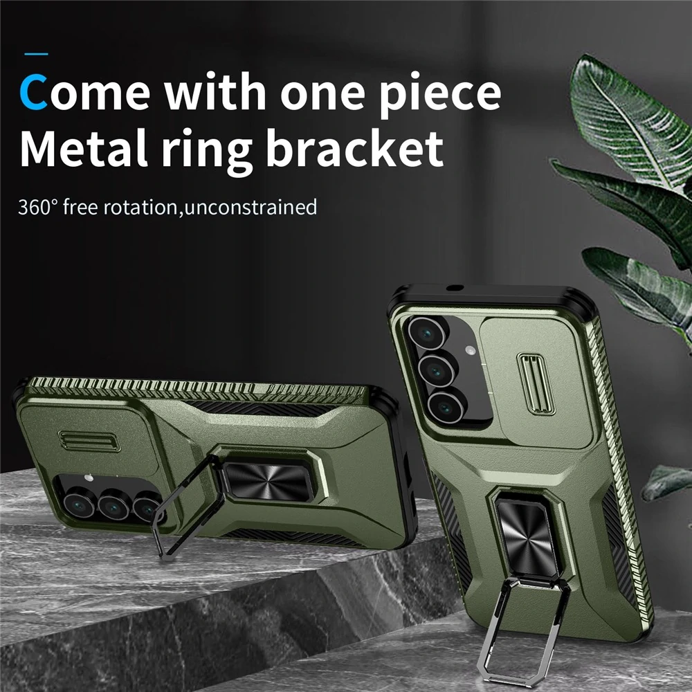 Kryt na Samsung Galaxy S25 FE odolný s krytkou na fotoaparát zelený