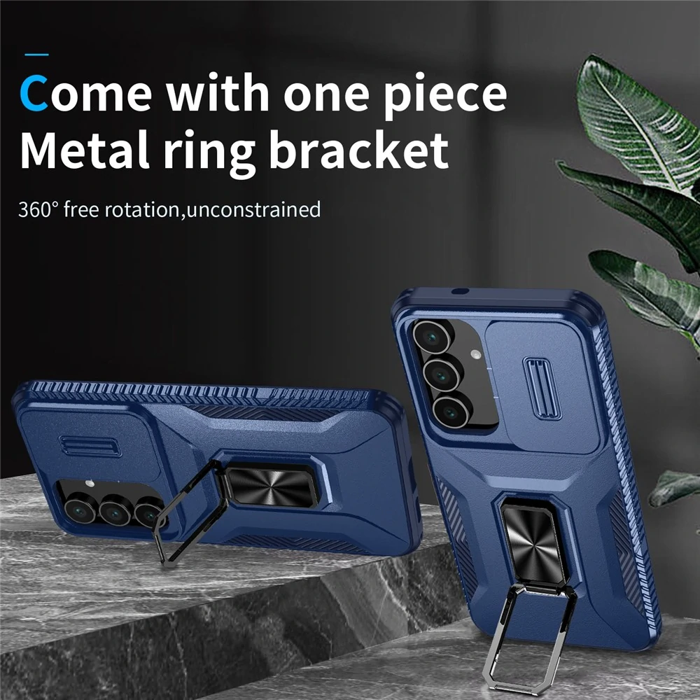 Kryt na Samsung Galaxy S25 FE odolný s krytkou na fotoaparát tmavě modrý