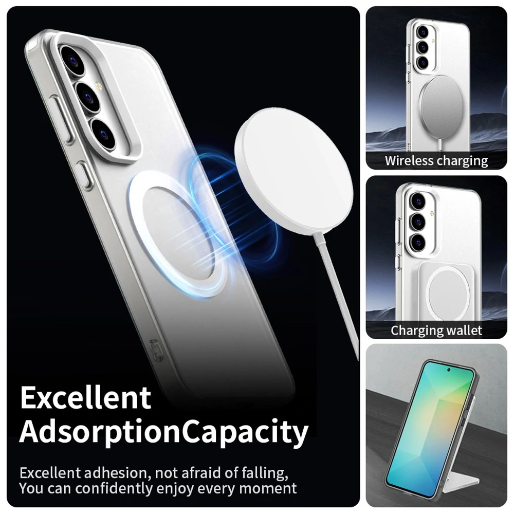 Kryt na Samsung Galaxy S25 FE gumový Magnetic (podpora MagSafe) bílý