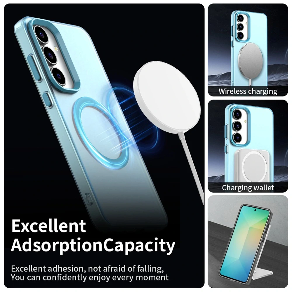 Kryt na Samsung Galaxy S25 FE gumový Magnetic (podpora MagSafe) modrý